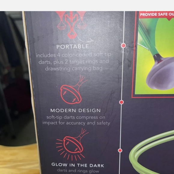 Black Series Glow in the Dark Lawn Dart Set 7 piece set with bag NEW - Picture 5 of 5